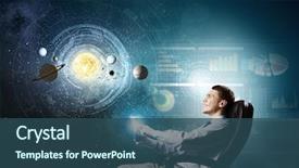  Presentation with smart - PPT theme enhanced with using smart phone and planets background and a ocean colored foreground