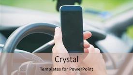  Presentation with retail smart phone shopping - Presentation theme enhanced with using smart phone while driving background and a  colored foreground