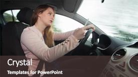  Presentation with smart - Amazing theme having using smart phone while driving backdrop and a  colored foreground