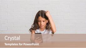  Presentation with anger kid - Slides having using smartphone annoyed and frustrated background and a  colored foreground