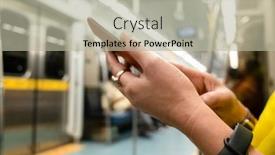  Presentation with wireless charging mobiles smartphone - PPT layouts having using-smartphone-at-the-mrt background and a mint green colored foreground