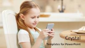  Presentation with gadget - Presentation consisting of using smartphone while playing game background and a coral colored foreground