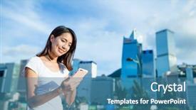  Presentation with sms - Cool new PPT theme with using sms on mobile phone backdrop and a teal colored foreground