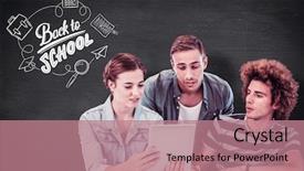  Presentation with green fashion - Slide set featuring using tablet against green chalkboard background and a coral colored foreground