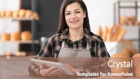  Presentation with bakery baking ingredients - Presentation design consisting of using tablet computer in bake background and a coral colored foreground