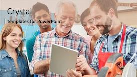  Presentation with network social media sns internet - Presentation having operation mobilization - artisan and his team using background and a coral colored foreground