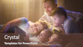  Presentation with happy kids - Theme consisting of using tablet pc at night background and a tawny brown colored foreground