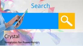  Presentation with using digital tablet - Slide set consisting of using tablet pc with search background and a  colored foreground