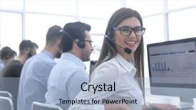  Presentation with bullseye center goal success business - Theme consisting of using the computers to analyze background and a light blue colored foreground