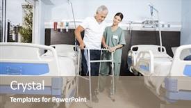  Presentation with nurse - Cool new presentation theme with using walker at rehab center backdrop and a coral colored foreground