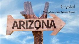  Presentation with arizona - Cool new slides with usmap - arizona wooden sign with sky backdrop and a light blue colored foreground