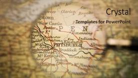  Presentation with pittsburgh - PPT theme having usmap - magnifying glass in front background and a coral colored foreground