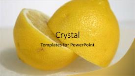  Presentation with lemon - PPT theme consisting of young female is holding cubes in her hand background and a tawny brown colored foreground