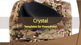  Presentation with white - Slide set with usmc - uniforms khaki isolated on white background and a tawny brown colored foreground