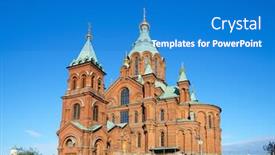  Presentation with finland - Audience pleasing PPT layouts consisting of uspenski cathedral in helsinki finland backdrop and a teal colored foreground