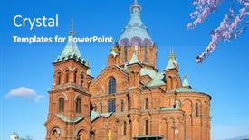  Presentation with finland - PPT layouts enhanced with uspenski cathedral in helsinki background and a teal colored foreground