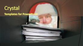  Presentation with mail - Beautiful PPT theme featuring usps - santa claus gets his mail backdrop and a tawny brown colored foreground
