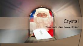 Presentation with usps - Audience pleasing theme consisting of usps - santa claus gets his mail backdrop and a coral colored foreground