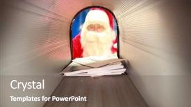  Presentation with usps - PPT layouts featuring usps - santa claus gets his mail background and a violet colored foreground