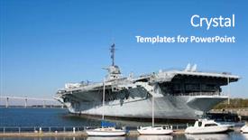  Presentation with charleston - Presentation theme enhanced with uss yorktown aircraft carrier background and a teal colored foreground