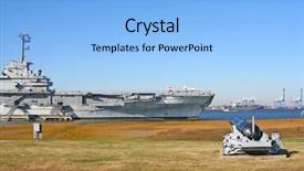  Presentation with charleston - Presentation enhanced with uss yorktown aircraft carrier background and a light blue colored foreground