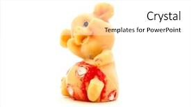  Presentation with year of the pig - Presentation theme having ussr - miniature isolated toy pig background and a white colored foreground