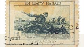  Presentation with slogan - Audience pleasing slides consisting of ussr-circa-1943-a-stamp backdrop and a lemonade colored foreground