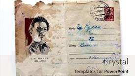  Presentation with communist - Amazing slide deck having ussr-circa-1961-envelope-printed backdrop and a  colored foreground