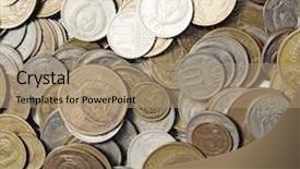  Presentation with ussr - PPT layouts enhanced with ussr coins closeup background background and a coral colored foreground