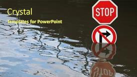  Presentation with stop signs - Presentation design enhanced with usti-nad-labem-czech-republic background and a wine colored foreground