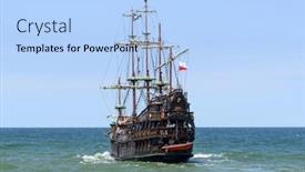  Presentation with dragon - Beautiful slide set featuring ustka-july-07-pirate-touristic backdrop and a light blue colored foreground