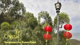  Presentation with lanterns - Beautiful theme featuring usual-lamppost-decorated-by-beautiful backdrop and a tawny brown colored foreground