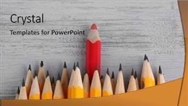  Presentation with gray - PPT layouts featuring usual pencils on color background background and a light gray colored foreground