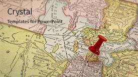  Presentation with salt lake city - PPT theme featuring utah state on vintage 1920s background and a soft green colored foreground