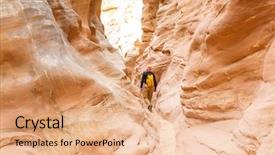  Presentation with living coral - Beautiful presentation design featuring utah usa unusual colorful sandstone backdrop and a coral colored foreground