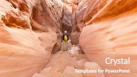  Presentation with living coral - Presentation design having utah usa unusual colorful sandstone background and a coral colored foreground