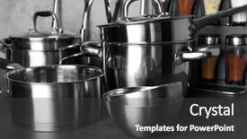  Presentation with cooking utensils - Colorful slide deck enhanced with utensils for cooking classes backdrop and a dark gray colored foreground