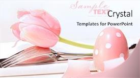  Presentation with utensils - Presentation theme with utensils on pale pink background and a cool aqua colored foreground