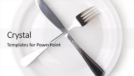  Presentation with kitchen utensils - Slide deck consisting of utensils plates - set of kitchen object background and a  colored foreground