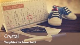  Presentation with uterus - Colorful slide set enhanced with uterus - calendar with mark ultrasound picture backdrop and a coral colored foreground