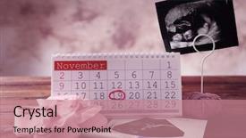  Presentation with baby ultrasound - Audience pleasing presentation theme consisting of uterus - calendar with mark ultrasound picture backdrop and a coral colored foreground