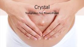  Presentation with fingers - Slide deck enhanced with uterus - clouse-up of big pregnant belly background and a lemonade colored foreground