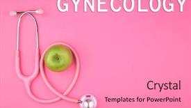  Presentation with uterus - Presentation theme having uterus - gynecology concept stethoscope with apple background and a coral colored foreground