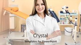  Presentation with uterus - Audience pleasing theme consisting of uterus - professional female doctor on blurred backdrop and a soft green colored foreground