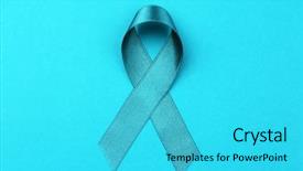 Presentation with ovarian - Beautiful presentation theme featuring uterus - sea-green ribbon on color background backdrop and a cyan colored foreground