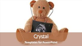  Presentation with uterus - Colorful theme enhanced with uterus - teddy bear with ultrasound scan backdrop and a coral colored foreground