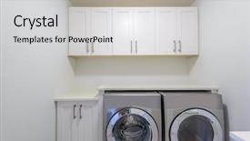 Presentation with laundry room - Colorful presentation theme enhanced with utility - empty laundry room with cabinet backdrop and a light gray colored foreground
