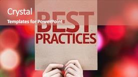  Presentation with best practices - PPT theme with quality management business red - best practices card with colorful background and a coral colored foreground
