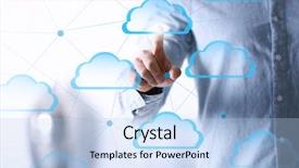  Presentation with storage - Theme enhanced with freedom information - cloud virtual screen cloud storage background and a light blue colored foreground