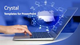  Presentation with cloud computing - Audience pleasing PPT theme consisting of working with a cloud computing backdrop and a cobalt blue colored foreground
